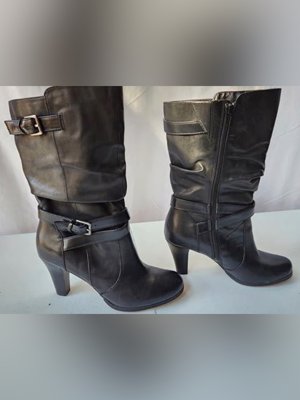 Kelly & Katie Women’s Christy Black Leather Slouch Boot - Size 7.5 - Picture 16 of 16